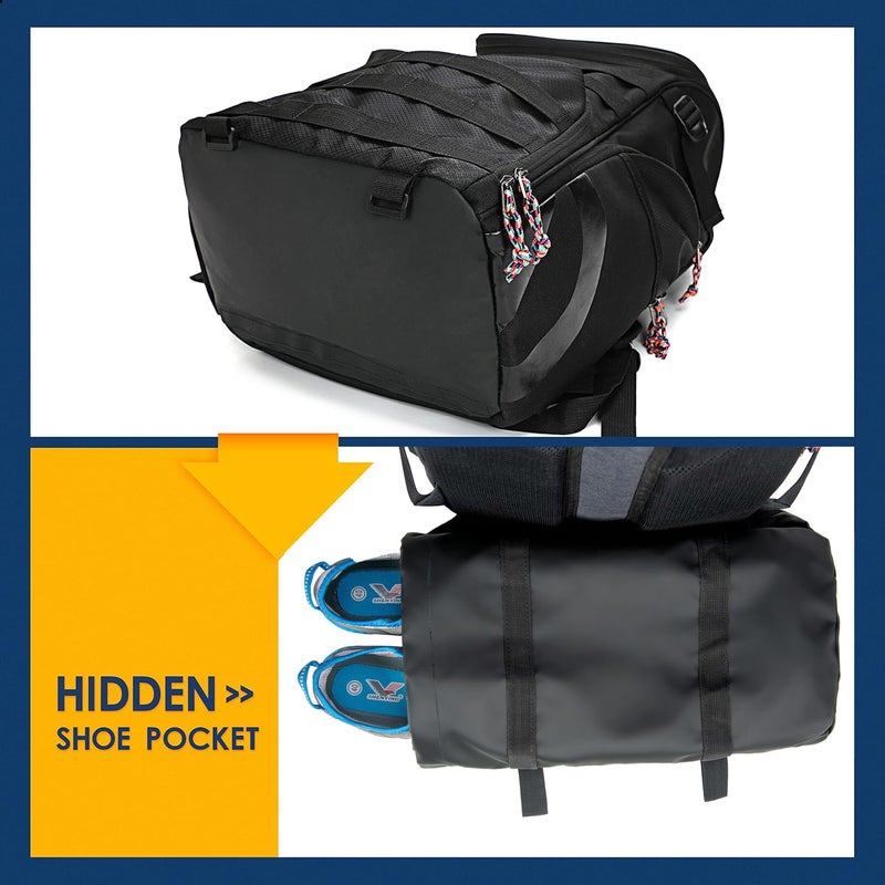 TRAILKICKER Basketball Bag Backpack with Ball Holder Multi-Sport Backpack for Soccer Volleyball Football Baseball Helmet (TK2-Black, Large) - Image 4